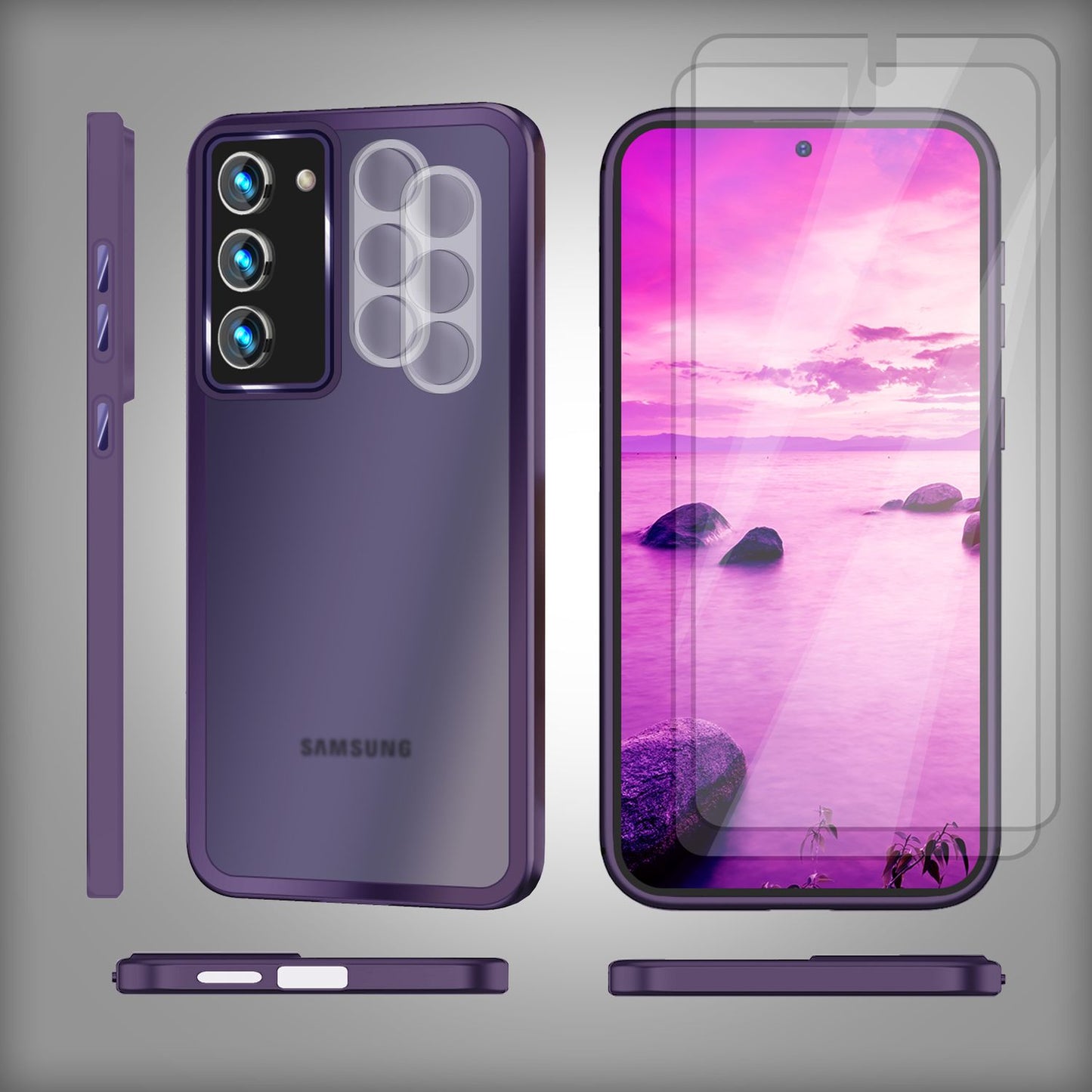 NALIA Matte Handyhülle für Samsung Galaxy S23 Plus – Stoßfester Silikon-Rahmen & Semi-Transparent – FUZION (Anti-Fingerprint Case) – Marke aus Berlin