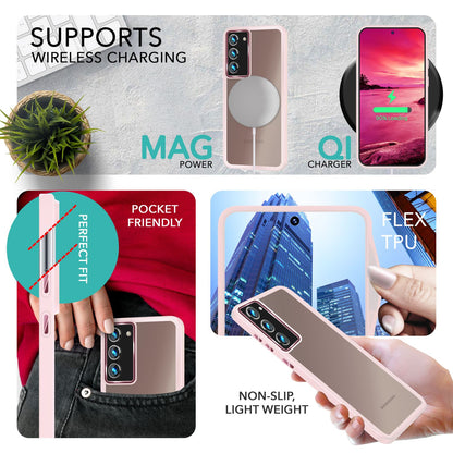 NALIA Matte Handyhülle für Samsung Galaxy S23 Plus – Stoßfester Silikon-Rahmen & Semi-Transparent – FUZION (Anti-Fingerprint Case) – Marke aus Berlin