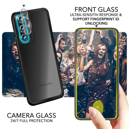 NALIA Matte Handyhülle für Samsung Galaxy S23 Plus – Stoßfester Silikon-Rahmen & Semi-Transparent – FUZION (Anti-Fingerprint Case) – Marke aus Berlin