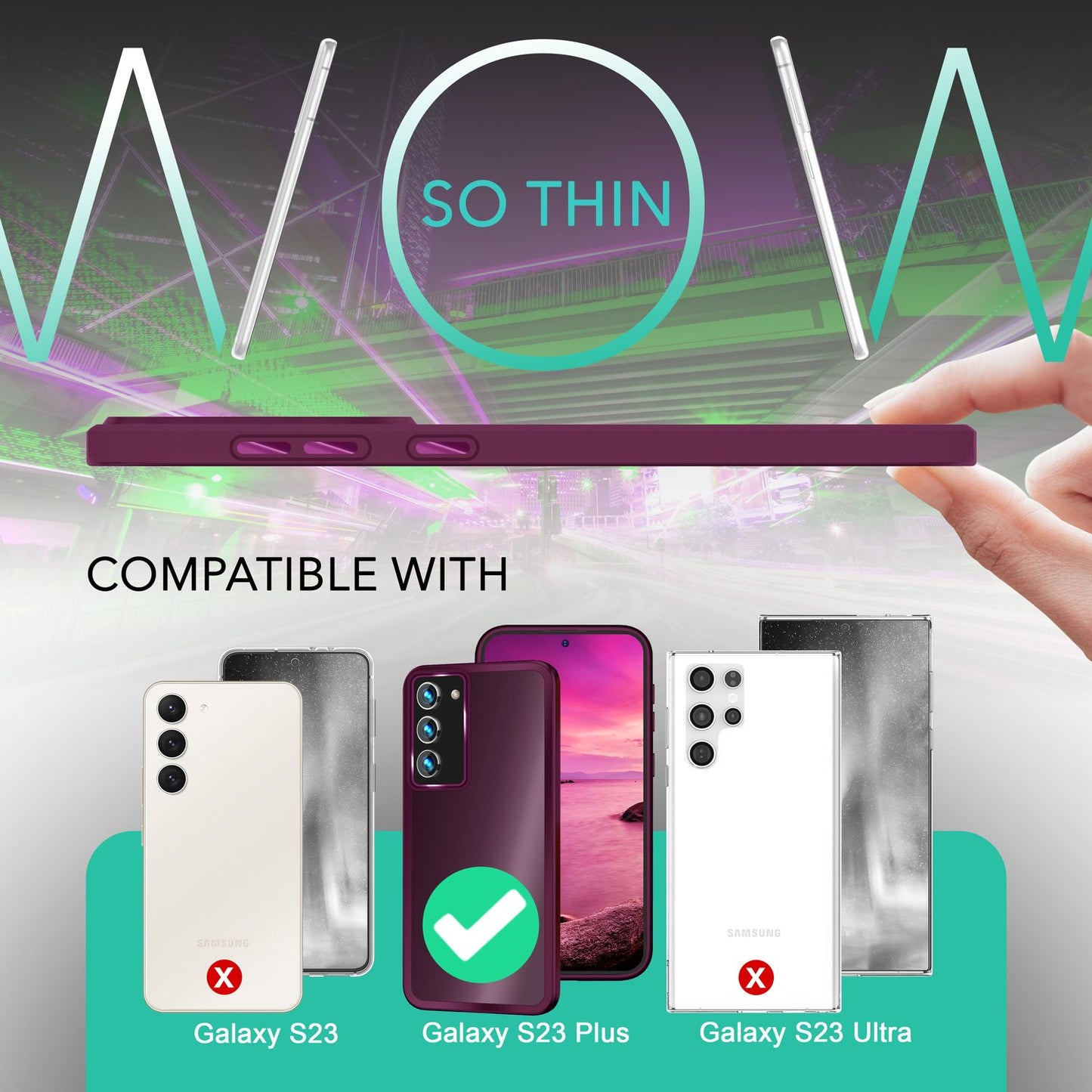 NALIA Matte Handyhülle für Samsung Galaxy S23 Plus – Stoßfester Silikon-Rahmen & Semi-Transparent – FUZION (Anti-Fingerprint Case) – Marke aus Berlin