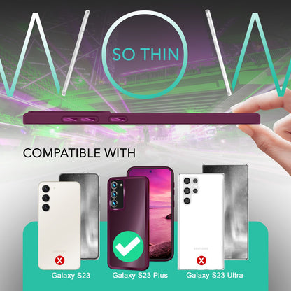 NALIA Matte Handyhülle für Samsung Galaxy S23 Plus – Stoßfester Silikon-Rahmen & Semi-Transparent – FUZION (Anti-Fingerprint Case) – Marke aus Berlin