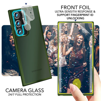 NALIA Matte Handyhülle für Samsung Galaxy S23 Ultra – Stoßfester Silikon-Rahmen & Semi-Transparent – FUZION (Anti-Fingerprint Case) – Marke aus Berlin