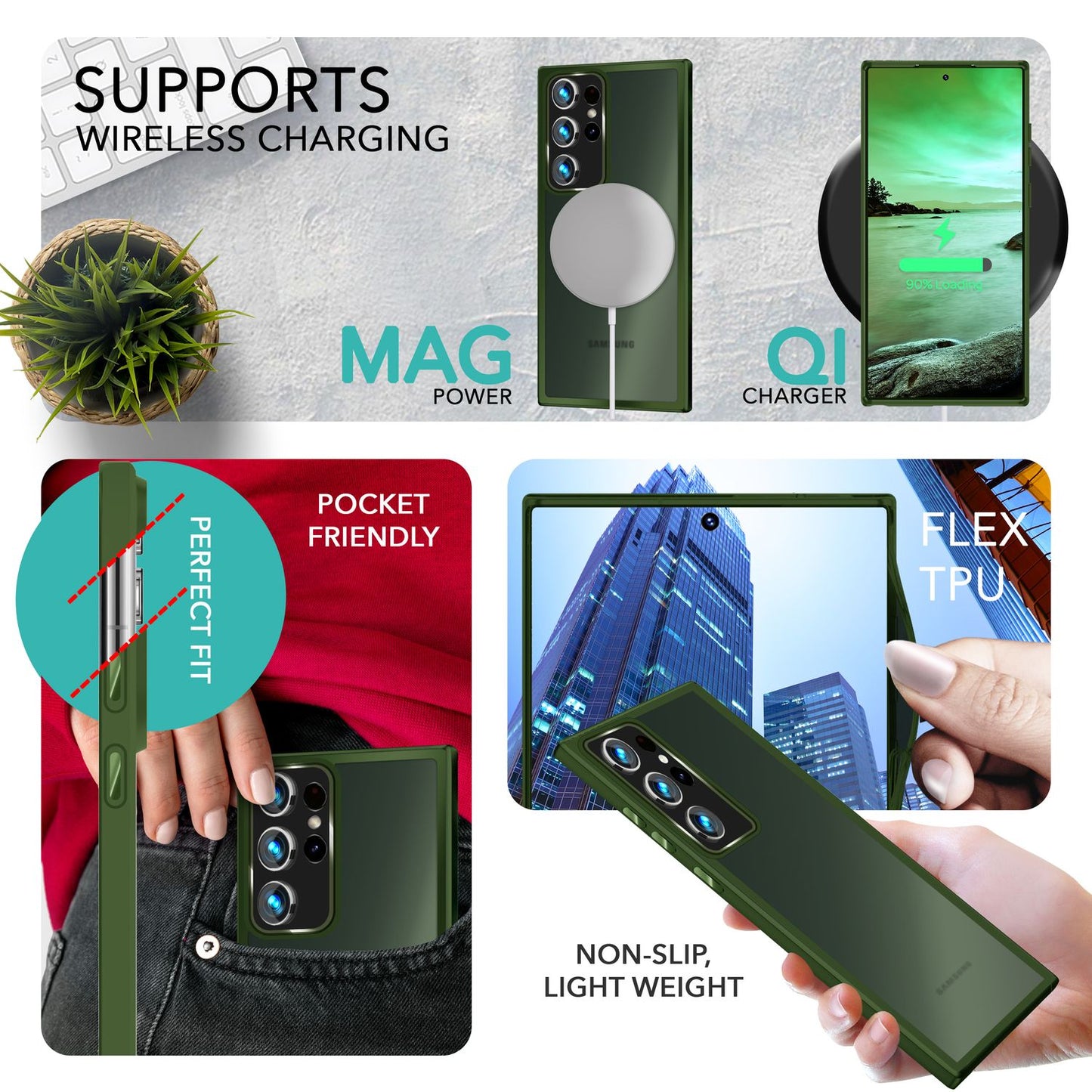 NALIA Matte Handyhülle für Samsung Galaxy S23 Ultra – Stoßfester Silikon-Rahmen & Semi-Transparent – FUZION (Anti-Fingerprint Case) – Marke aus Berlin