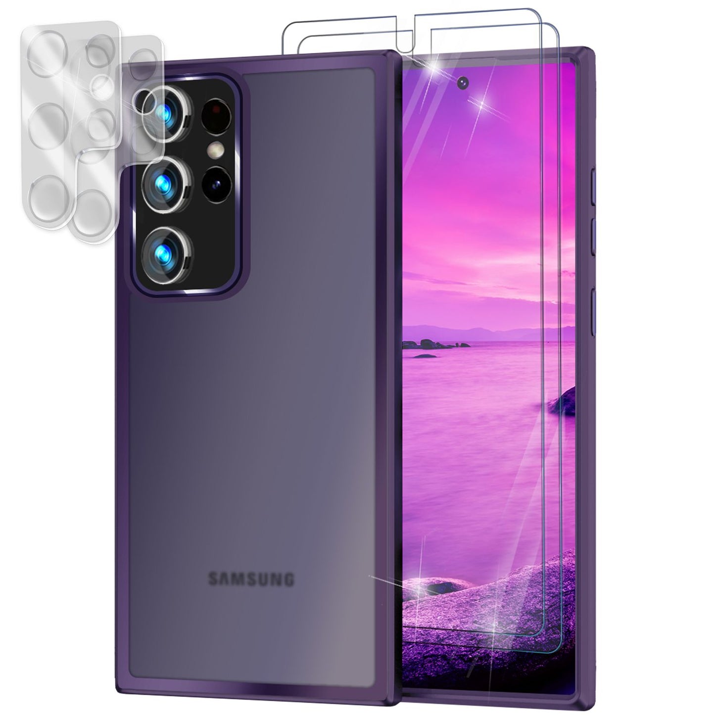 NALIA Matte Handyhülle für Samsung Galaxy S23 Ultra – Stoßfester Silikon-Rahmen & Semi-Transparent – FUZION (Anti-Fingerprint Case) – Marke aus Berlin