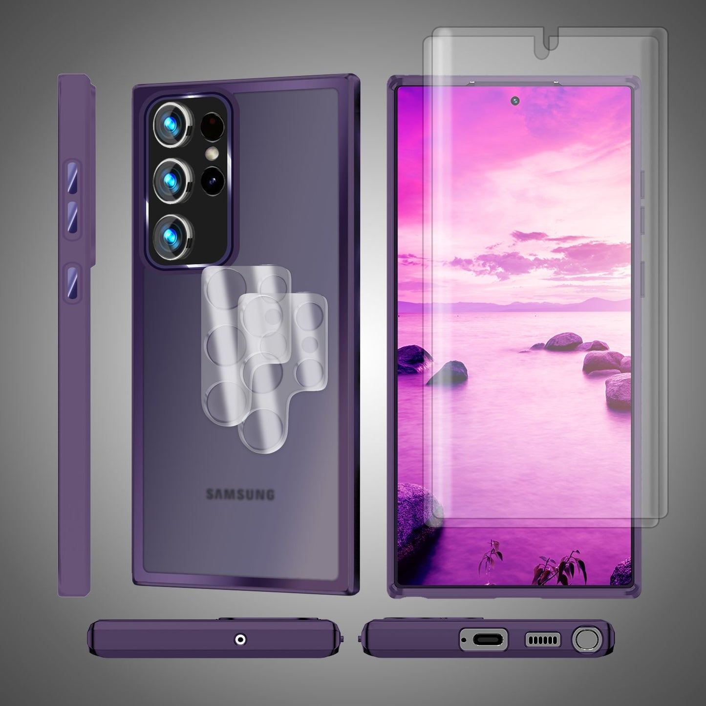 NALIA Matte Handyhülle für Samsung Galaxy S23 Ultra – Stoßfester Silikon-Rahmen & Semi-Transparent – FUZION (Anti-Fingerprint Case) – Marke aus Berlin