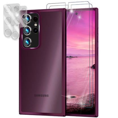 NALIA Matte Handyhülle für Samsung Galaxy S23 Ultra – Stoßfester Silikon-Rahmen & Semi-Transparent – FUZION (Anti-Fingerprint Case) – Marke aus Berlin