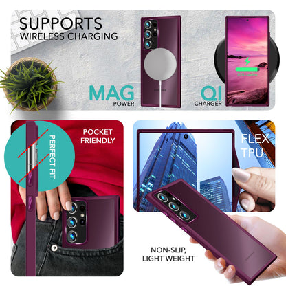 NALIA Matte Handyhülle für Samsung Galaxy S23 Ultra – Stoßfester Silikon-Rahmen & Semi-Transparent – FUZION (Anti-Fingerprint Case) – Marke aus Berlin