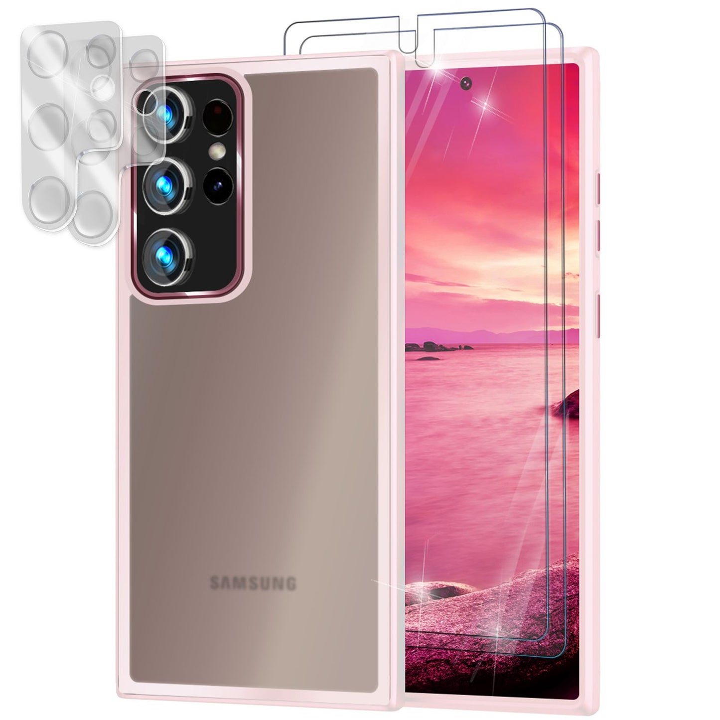 NALIA Matte Handyhülle für Samsung Galaxy S23 Ultra – Stoßfester Silikon-Rahmen & Semi-Transparent – FUZION (Anti-Fingerprint Case) – Marke aus Berlin