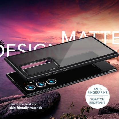 NALIA Matte Handyhülle für Samsung Galaxy S23 Ultra – Stoßfester Silikon-Rahmen & Semi-Transparent – FUZION (Anti-Fingerprint Case) – Marke aus Berlin