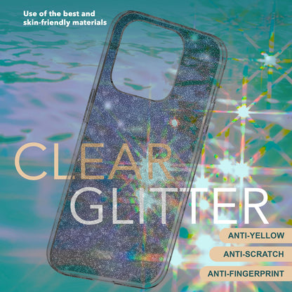 NALIA Glitzerhülle für iPhone 15 – Funkelndes Silikon Case – DAZZLIN (Transparent & Stoßfest) – Marke aus Berlin