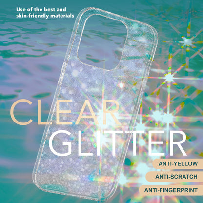 NALIA Glitzerhülle für iPhone 15 Plus – Funkelndes Silikon Case – DAZZLIN (Transparent & Stoßfest) – Marke aus Berlin