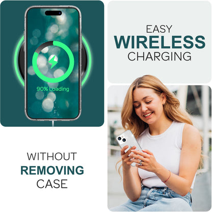 NALIA Glitzerhülle für iPhone 15 Plus – Funkelndes Silikon Case – DAZZLIN (Transparent & Stoßfest) – Marke aus Berlin