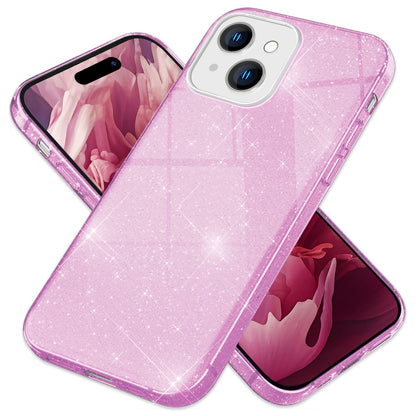 NALIA Glitzerhülle für iPhone 15 – Funkelnder Glitzer-Look & Grip – SHINEPOP (Silikon Case) – Marke aus Berlin