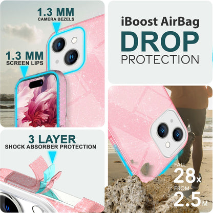 NALIA Glitzerhülle für iPhone 15 – Funkelnder Glitzer-Look & Grip – SHINEPOP (Silikon Case) – Marke aus Berlin