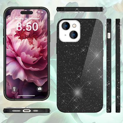 NALIA Glitzerhülle für iPhone 15 – Funkelnder Glitzer-Look & Grip – SHINEPOP (Silikon Case) – Marke aus Berlin