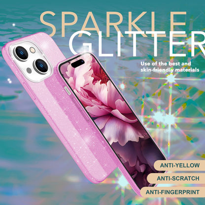 NALIA Glitzerhülle für iPhone 15 Plus – Funkelnder Glitzer-Look & Grip – SHINEPOP (Silikon Case) – Marke aus Berlin