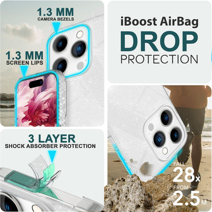 NALIA Glitzerhülle für iPhone 15 Pro – Funkelnder Glitzer-Look & Grip – SHINEPOP (Silikon Case) – Marke aus Berlin