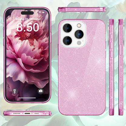 NALIA Glitzerhülle für iPhone 15 Pro – Funkelnder Glitzer-Look & Grip – SHINEPOP (Silikon Case) – Marke aus Berlin