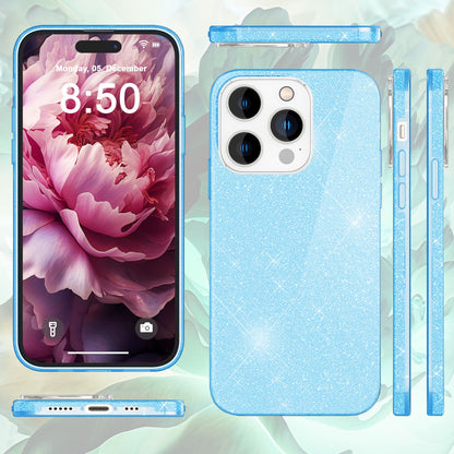 NALIA Glitzerhülle für iPhone 15 Pro – Funkelnder Glitzer-Look & Grip – SHINEPOP (Silikon Case) – Marke aus Berlin
