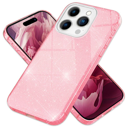 NALIA Glitzerhülle für iPhone 15 Pro Max – Funkelnder Glitzer-Look & Grip – SHINEPOP (Silikon Case) – Marke aus Berlin