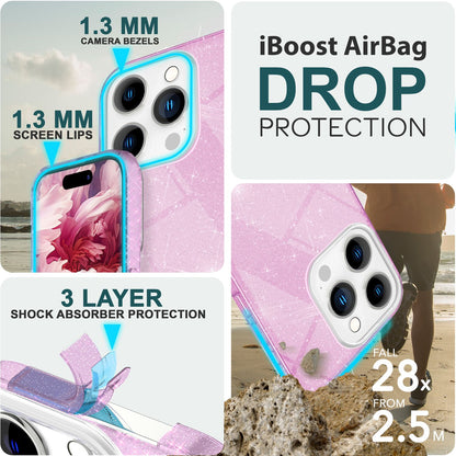 NALIA Glitzerhülle für iPhone 15 Pro Max – Funkelnder Glitzer-Look & Grip – SHINEPOP (Silikon Case) – Marke aus Berlin