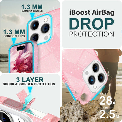NALIA Glitzerhülle für iPhone 15 Pro Max – Funkelnder Glitzer-Look & Grip – SHINEPOP (Silikon Case) – Marke aus Berlin