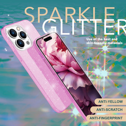 NALIA Glitzerhülle für iPhone 15 Pro Max – Funkelnder Glitzer-Look & Grip – SHINEPOP (Silikon Case) – Marke aus Berlin