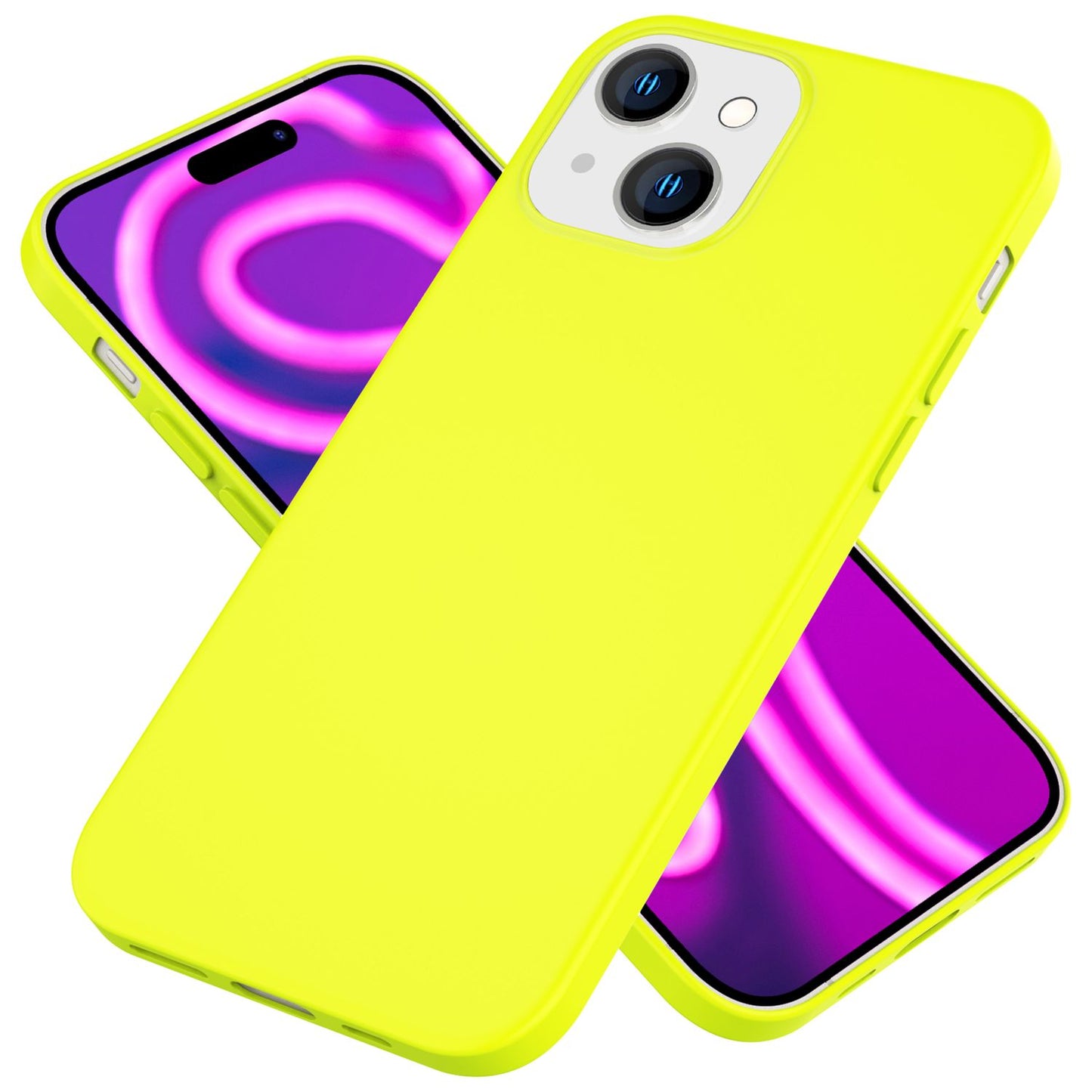 NALIA Neon Silikonhülle für iPhone 15 – Soft-Touch & Signal-Neon – NEONSHOCK (Matte Schutzhülle) – Marke aus Berlin