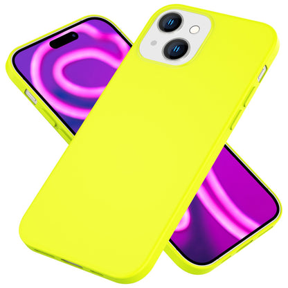 NALIA Neon Silikonhülle für iPhone 15 Plus – Soft-Touch & Signal-Neon – NEONSHOCK (Matte Schutzhülle) – Marke aus Berlin