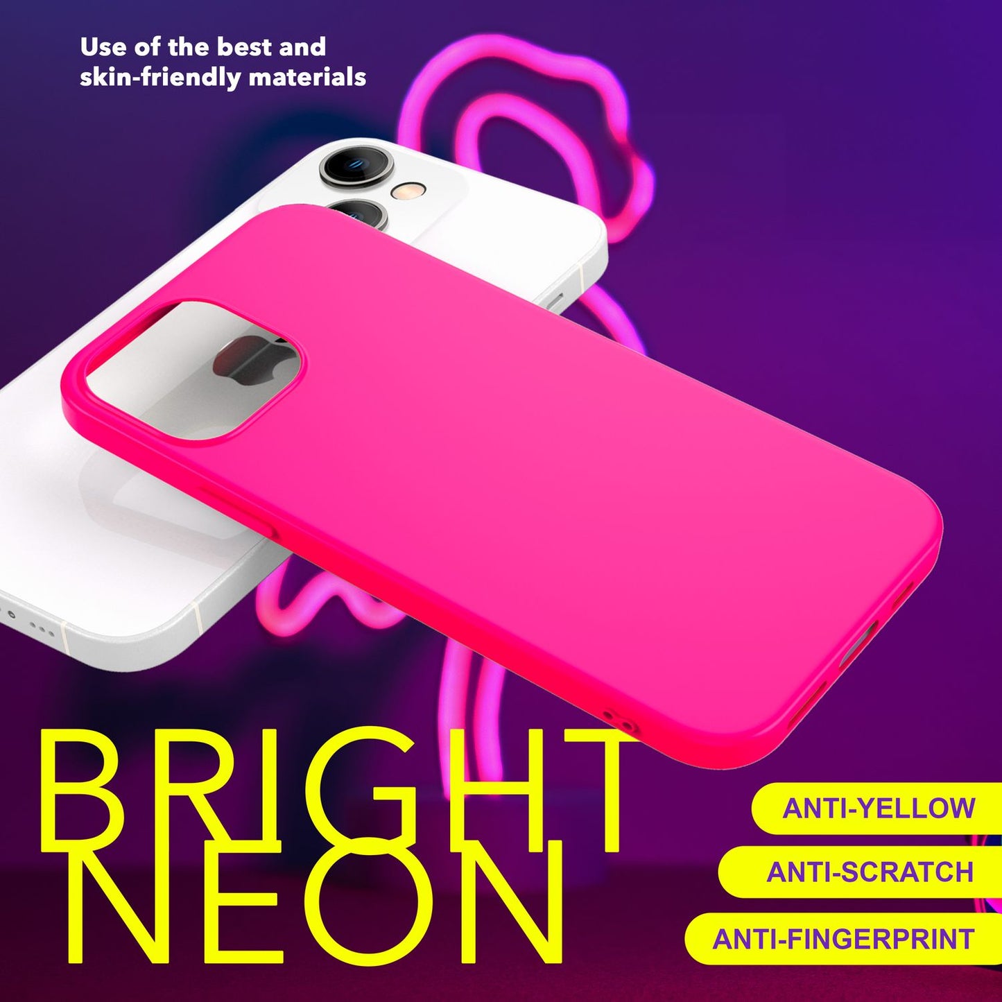 NALIA Neon Silikonhülle für iPhone 15 Plus – Soft-Touch & Signal-Neon – NEONSHOCK (Matte Schutzhülle) – Marke aus Berlin