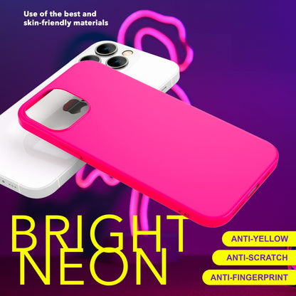 NALIA Neon Silikonhülle für iPhone 15 Pro – Soft-Touch & Signal-Neon – NEONSHOCK (Matte Schutzhülle) – Marke aus Berlin