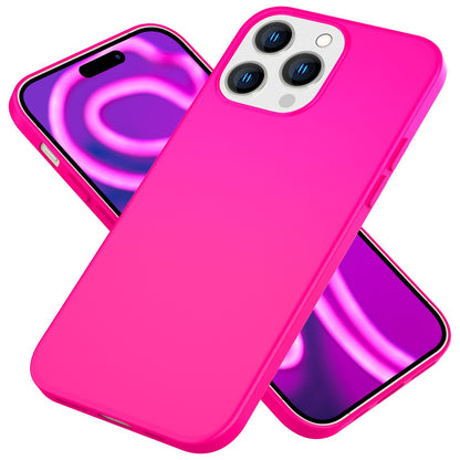 NALIA Neon Silikonhülle für iPhone 15 Pro Max – Soft-Touch & Signal-Neon – NEONSHOCK (Matte Schutzhülle) – Marke aus Berlin