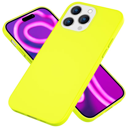 NALIA Neon Silikonhülle für iPhone 15 Pro Max – Soft-Touch & Signal-Neon – NEONSHOCK (Matte Schutzhülle) – Marke aus Berlin