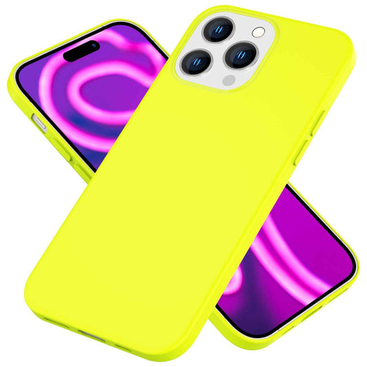 NALIA Neon Silikonhülle für iPhone 15 Pro Max – Soft-Touch & Signal-Neon – NEONSHOCK (Matte Schutzhülle) – Marke aus Berlin
