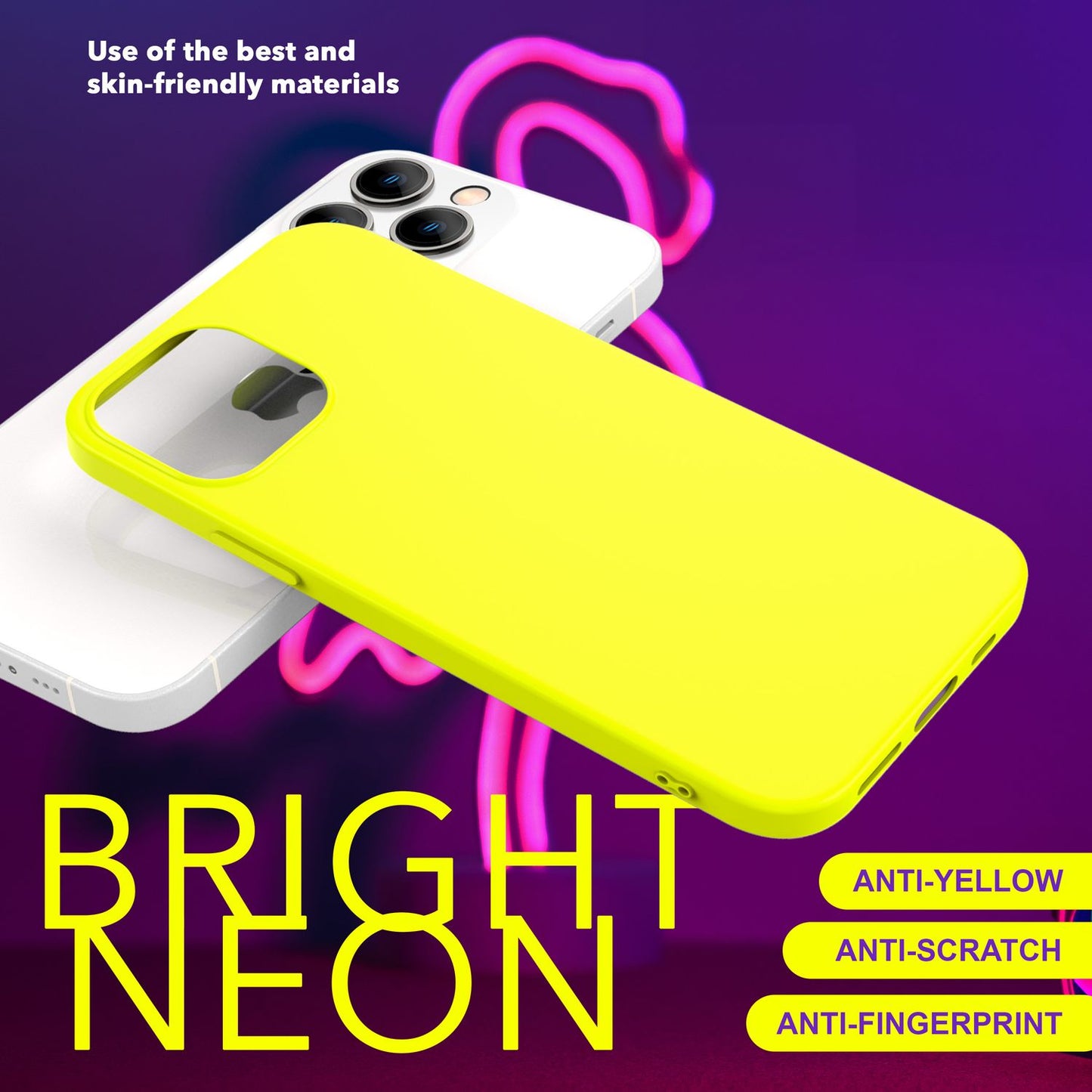 NALIA Neon Silikonhülle für iPhone 15 Pro Max – Soft-Touch & Signal-Neon – NEONSHOCK (Matte Schutzhülle) – Marke aus Berlin