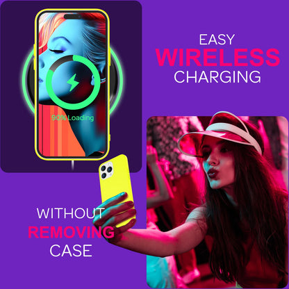 NALIA Neon Silikonhülle für iPhone 15 Pro Max – Soft-Touch & Signal-Neon – NEONSHOCK (Matte Schutzhülle) – Marke aus Berlin