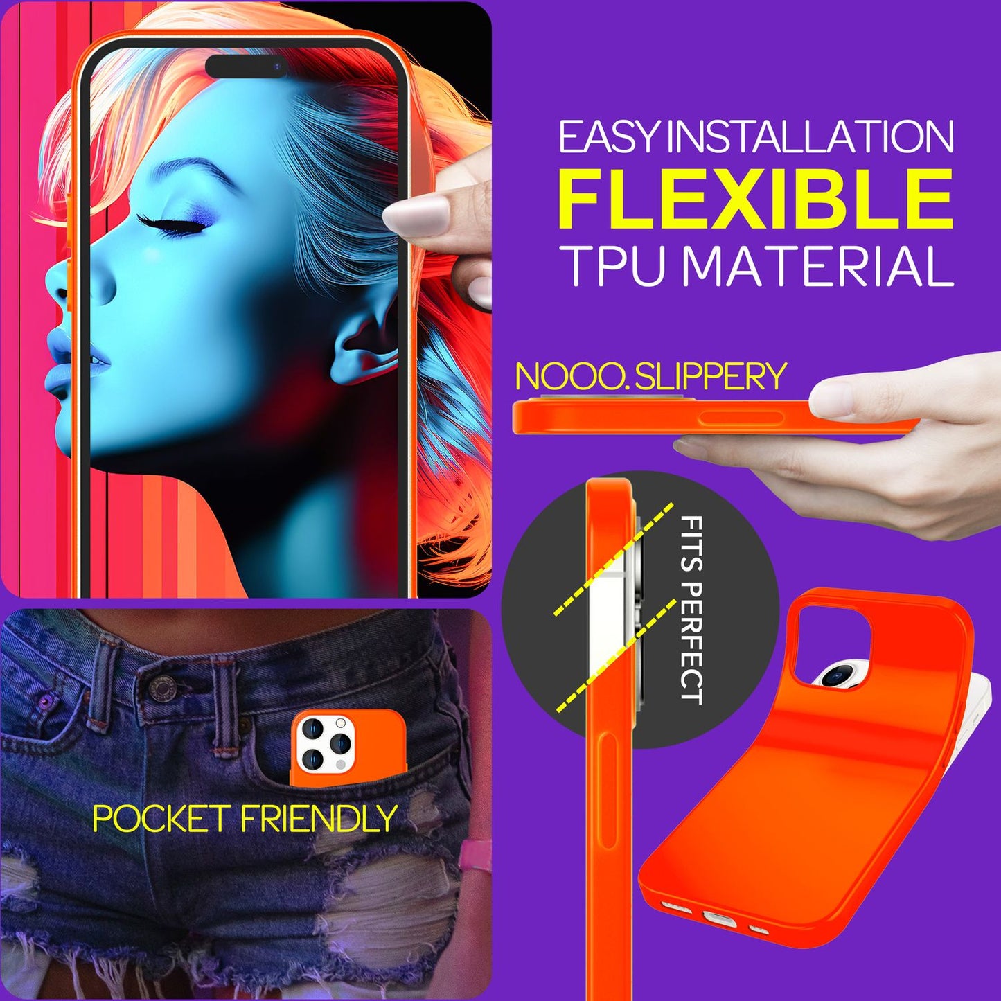 NALIA Neon Silikonhülle für iPhone 15 Pro Max – Soft-Touch & Signal-Neon – NEONSHOCK (Matte Schutzhülle) – Marke aus Berlin