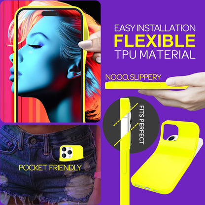 NALIA Neon Silikonhülle für iPhone 15 Pro Max – Soft-Touch & Signal-Neon – NEONSHOCK (Matte Schutzhülle) – Marke aus Berlin