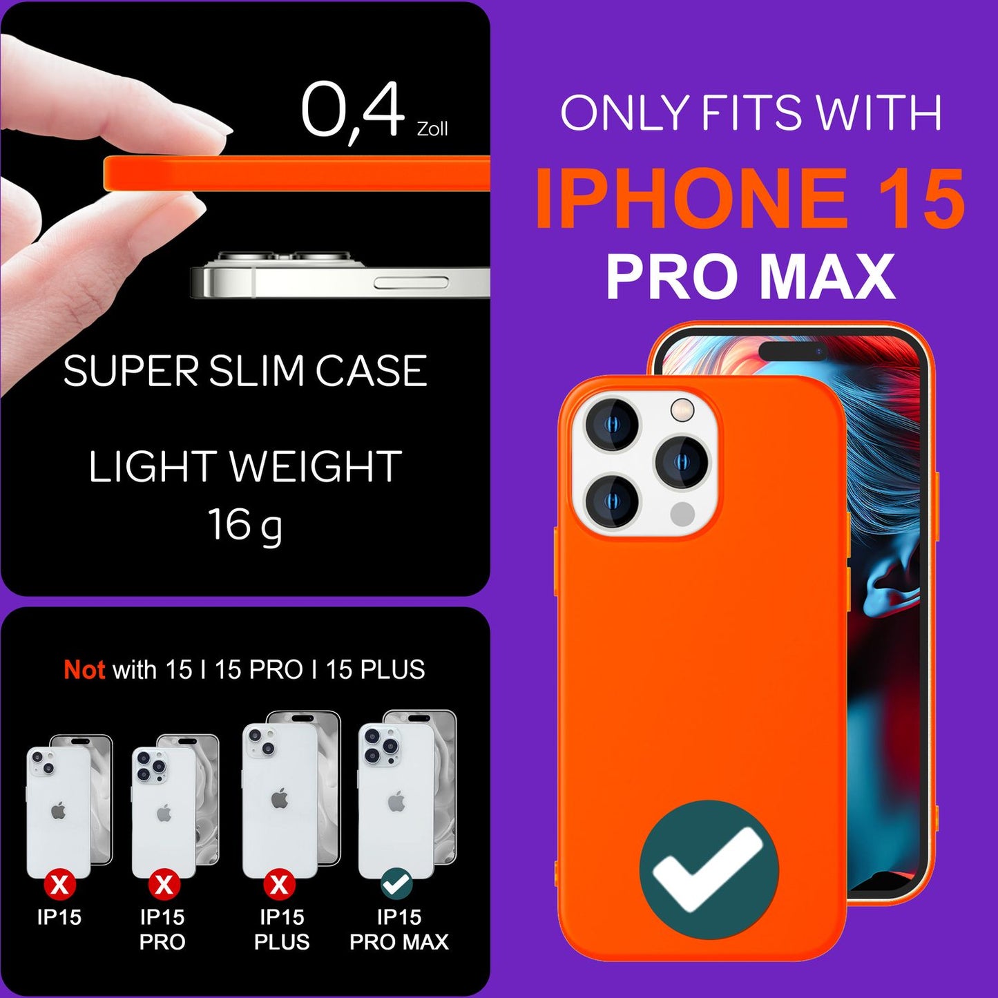 NALIA Neon Silikonhülle für iPhone 15 Pro Max – Soft-Touch & Signal-Neon – NEONSHOCK (Matte Schutzhülle) – Marke aus Berlin