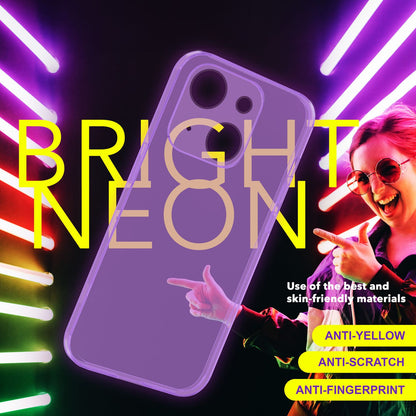 NALIA Neon Silikonhülle für iPhone 15 – Knallige Signal-Farbe & Linsenschutz – VIBE (Transparentes Case) – Marke aus Berlin