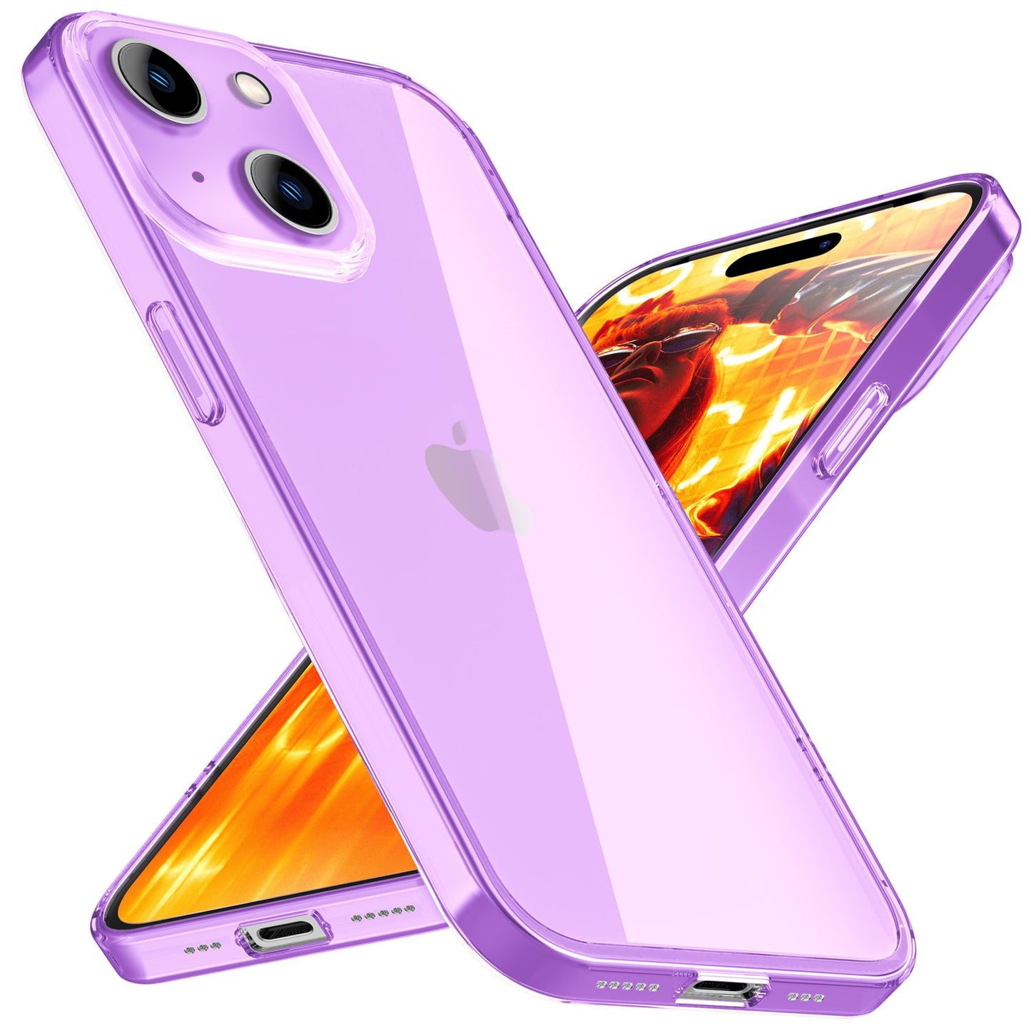 NALIA Neon Silikonhülle für iPhone 15 Plus – Knallige Signal-Farbe & Linsenschutz – VIBE (Transparentes Case) – Marke aus Berlin