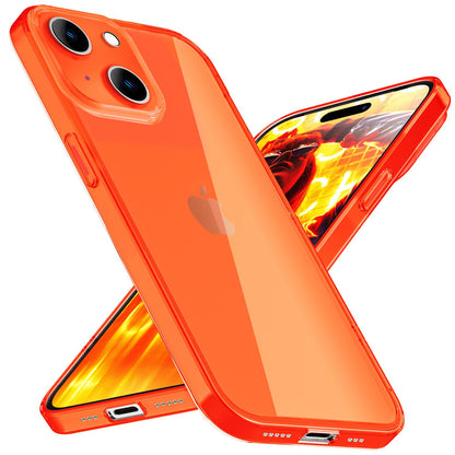 NALIA Neon Silikonhülle für iPhone 15 Plus – Knallige Signal-Farbe & Linsenschutz – VIBE (Transparentes Case) – Marke aus Berlin
