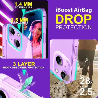NALIA Neon Silikonhülle für iPhone 15 Plus – Knallige Signal-Farbe & Linsenschutz – VIBE (Transparentes Case) – Marke aus Berlin