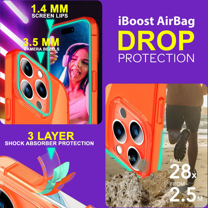 NALIA Neon Silikonhülle für iPhone 15 Pro – Knallige Signal-Farbe & Linsenschutz – VIBE (Transparentes Case) – Marke aus Berlin