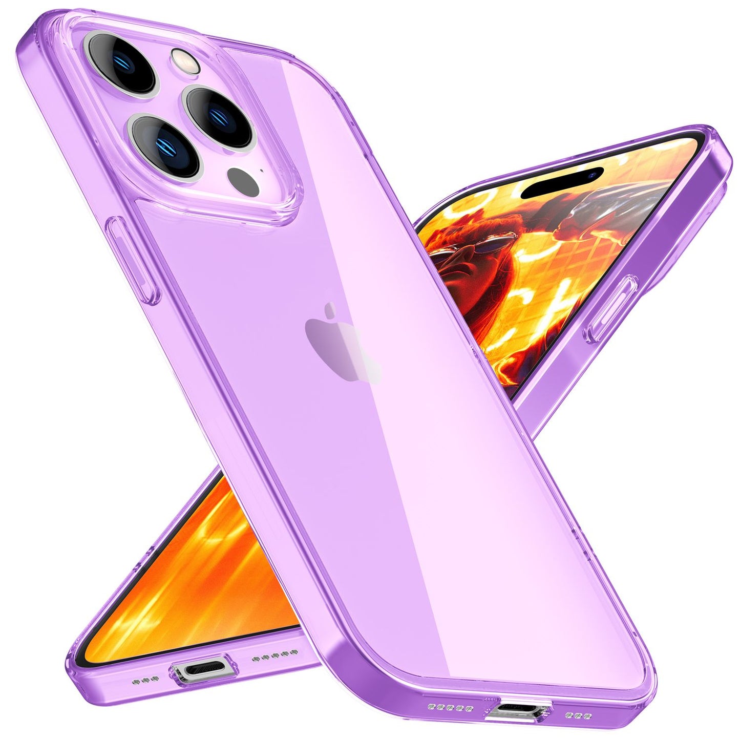 NALIA Neon Silikonhülle für iPhone 15 Pro Max – Knallige Signal-Farbe & Linsenschutz – VIBE (Transparentes Case) – Marke aus Berlin