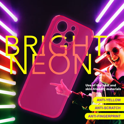 NALIA Neon Silikonhülle für iPhone 15 Pro Max – Knallige Signal-Farbe & Linsenschutz – VIBE (Transparentes Case) – Marke aus Berlin