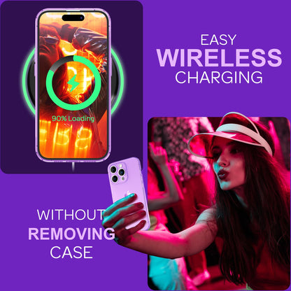 NALIA Neon Silikonhülle für iPhone 15 Pro Max – Knallige Signal-Farbe & Linsenschutz – VIBE (Transparentes Case) – Marke aus Berlin