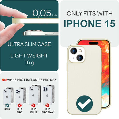 NALIA Ultra Slim Hardcase für iPhone 15 – Anti-Fingerabdruck & 0.5mm Dünn – PUREFIT (Matt & Leicht) – Marke aus Berlin