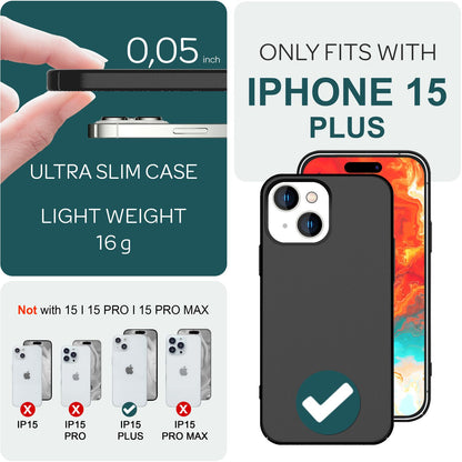 NALIA Ultra Slim Hardcase für iPhone 15 Plus – Anti-Fingerabdruck & 0.5mm Dünn – PUREFIT (Matt & Leicht) – Marke aus Berlin
