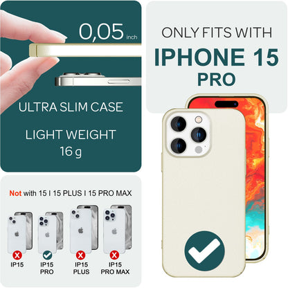 NALIA Ultra Slim Hardcase für iPhone 15 Pro – Anti-Fingerabdruck & 0.5mm Dünn – PUREFIT (Matt & Leicht) – Marke aus Berlin